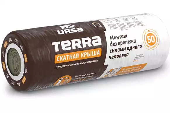 Минеральная вата URSA Тerra 35QN (4500х1200х100 мм) 1 шт фото
